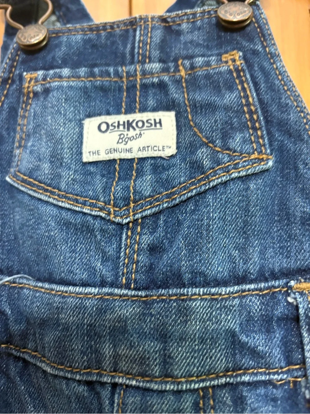OshKosh B'gosh Flannel Lined Blue Denim Overalls for Baby GirlSize 6 Months EUC